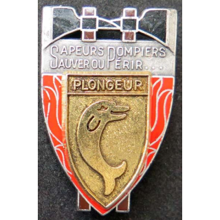 insigne métallique de plongeur des sapeurs pompiers Ballard
