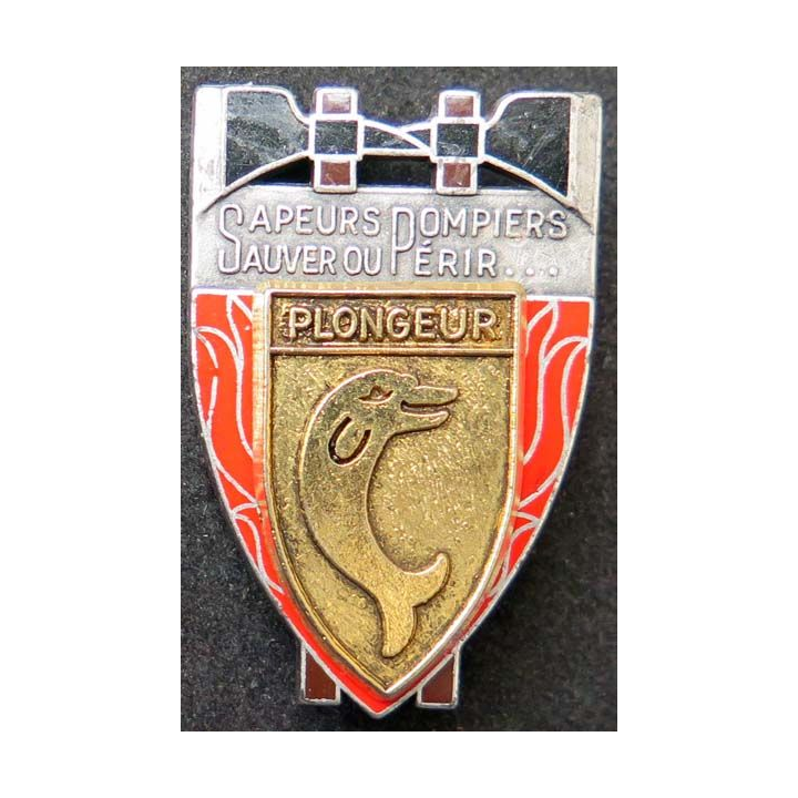 insigne métallique de plongeur des sapeurs pompiers Ballard