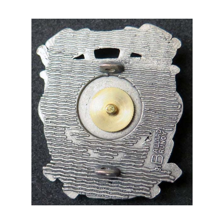 insigne métallique de maître chien fond doré sapeurs pompiers Ballard