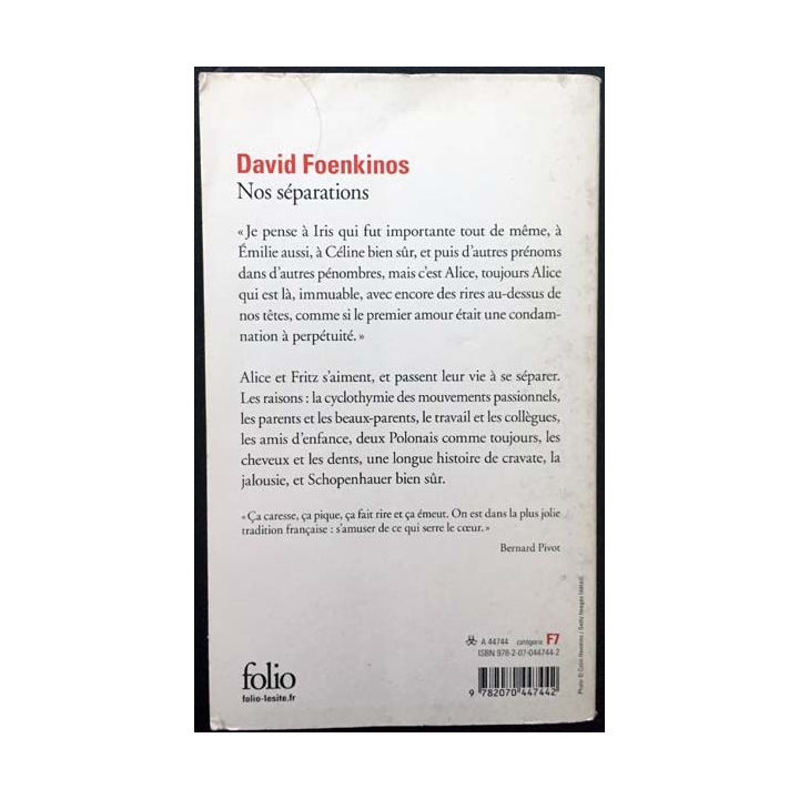1. Nos séparations de David Foenkinos aux éditions Gallimard