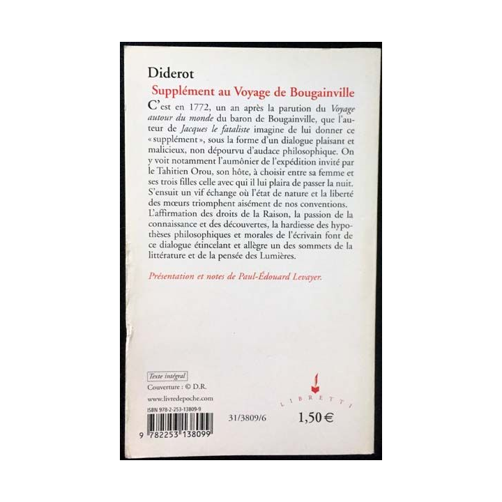 1. Supplément au Voyage de Bougainville de Diderot aux éditions Le livre de poche