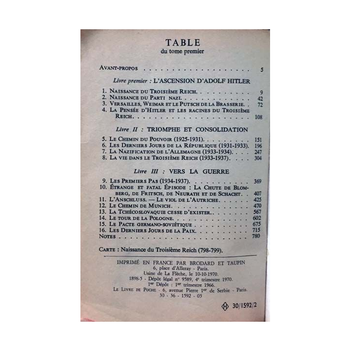 1. Le troisième Reich des origines à la chute Tome 1 de William L. Shirer aux éditions Stock