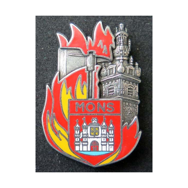 insigne métallique pompiers de Mons fabrication Ballard