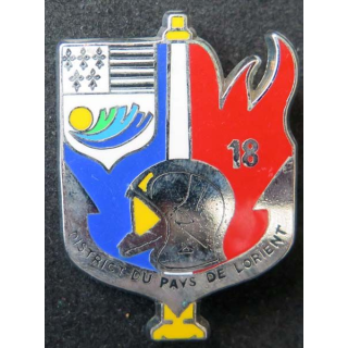 insigne métallique pompiers district du pays de Lorient Made in France