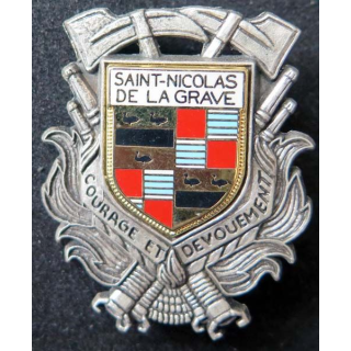 insigne des sapeurs pompiers de Saint Nicolas de la Grave Ballard