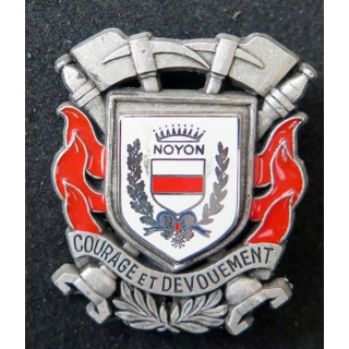 insigne des sapeurs pompiers de de Noyon rameaux argentés ballard