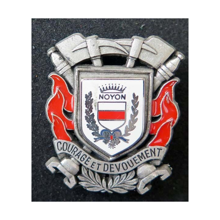 insigne des sapeurs pompiers de de Noyon rameaux argentés ballard