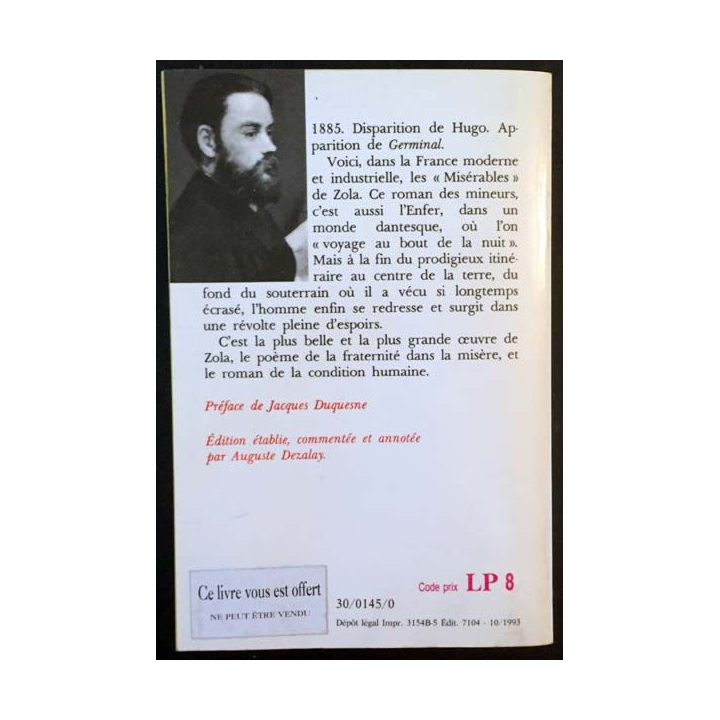 1. Germinal de Émile Zola aux éditions Fasquelle