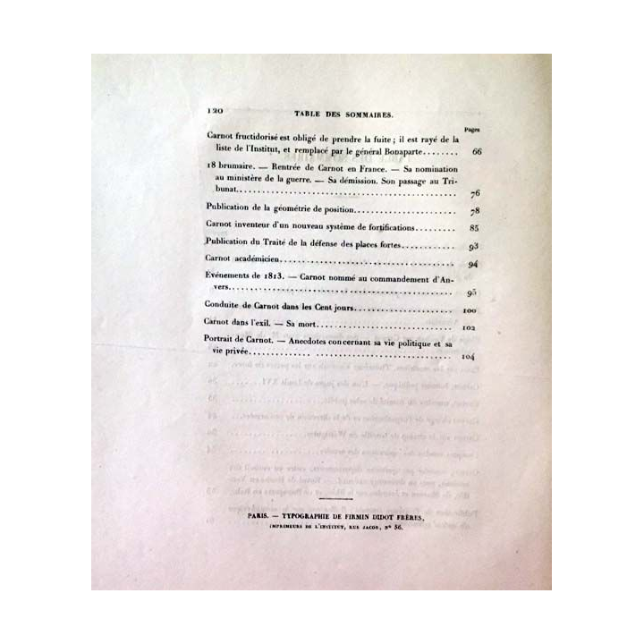 1. Biographie de Lazare-Nicolas-Marguerite Carnot par M. Arago aux éditions Typographie de Firmin-Didot