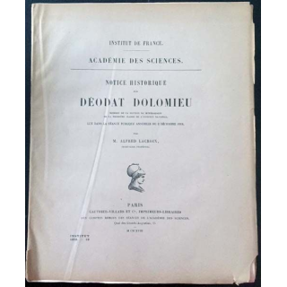 1. Notice historique sur Déodat Dolomieu aux éditions Gauthier-Villars et Cie