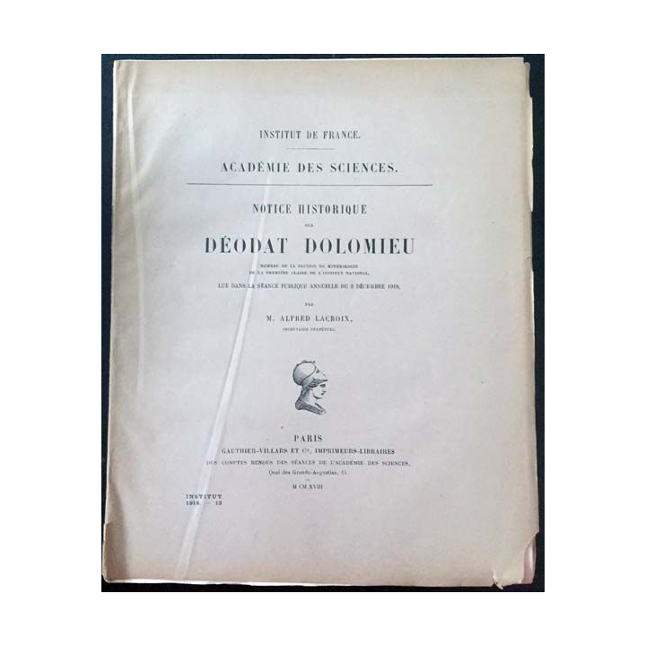1. Notice historique sur Déodat Dolomieu aux éditions Gauthier-Villars et Cie
