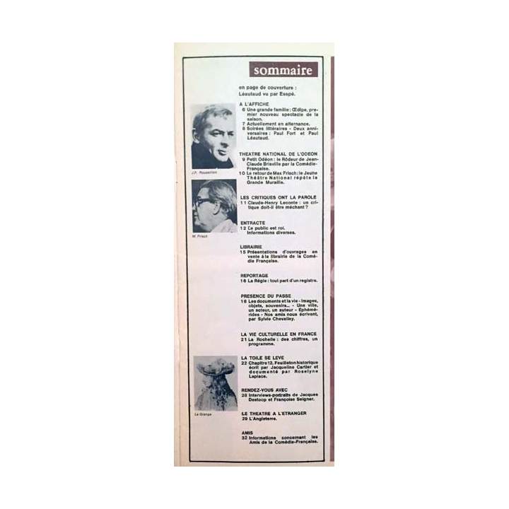 1. Comédie-française n°12 - Octobre 1972 Oedipe à Richelieu