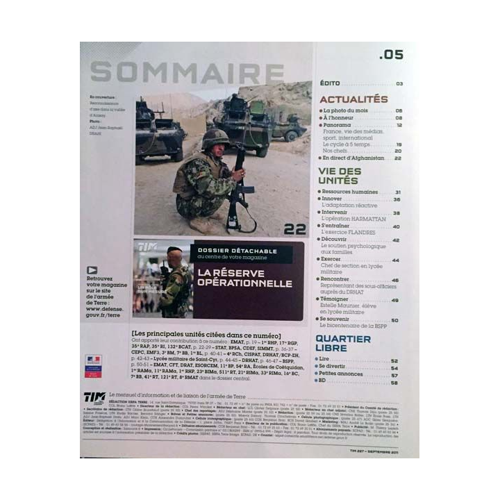 1. TIM - Terre information magazine n°227 Septembre 2011 Harceler les insurgés