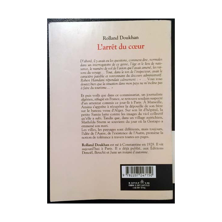 1. L'arrêt du coeur de Rolland Doukhan aux éditions Denoël