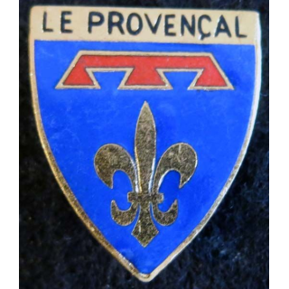 LE PROVENCAL : insigne métallique de l'escorteur rapide Le Provençal dos grenu doré en émail