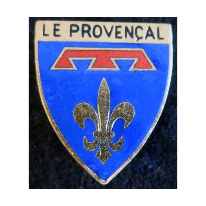 LE PROVENCAL : insigne métallique de l'escorteur rapide Le Provençal dos grenu doré en émail