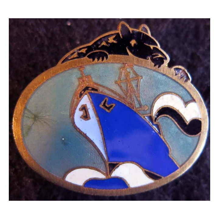 LE JAGUAR : Contre torpilleur le Jaguar  Arthus Bertrand Paris Déposé  émail