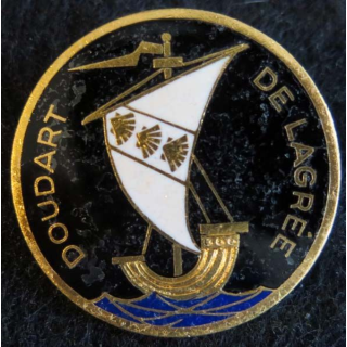 DOUDART de LAGREE: Aviso Escorteur  dos lisse et doré  Augis Lyon en émail 