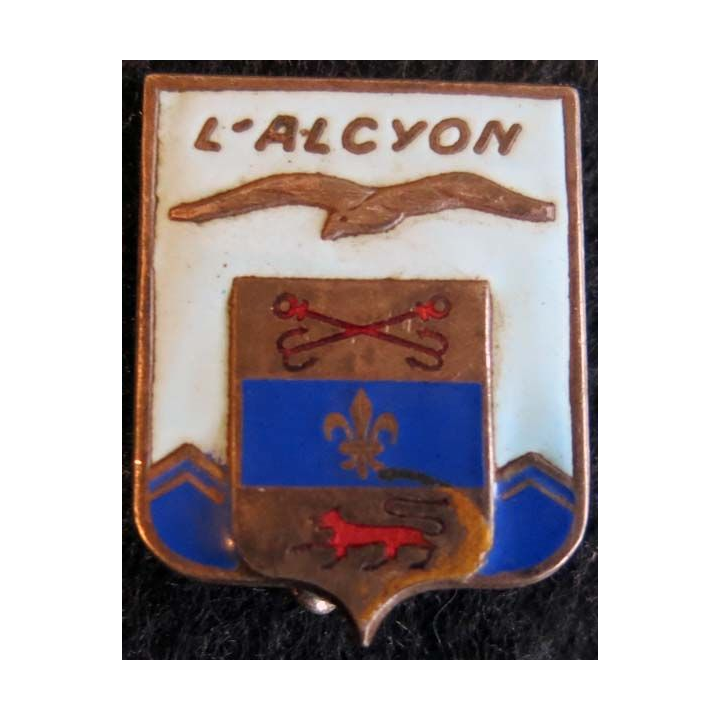 L’ ALCYON : torpilleur l'Alcyon Augis Lyon en émail épingle cassée