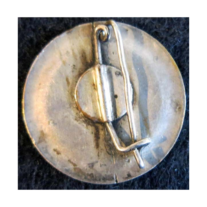 JEAN BART : insigne métallique du cuirassé Jean Bart dos lisse et argenté 