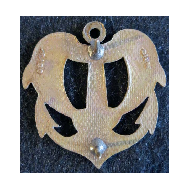 MARINE : brevet de plongeur de bord dos gilloché bronze Drago Paris