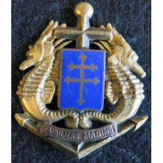 RFM 1° D.F.L : insigne métallique du régiment de fusiliers marins 1° D.F.L. en émail