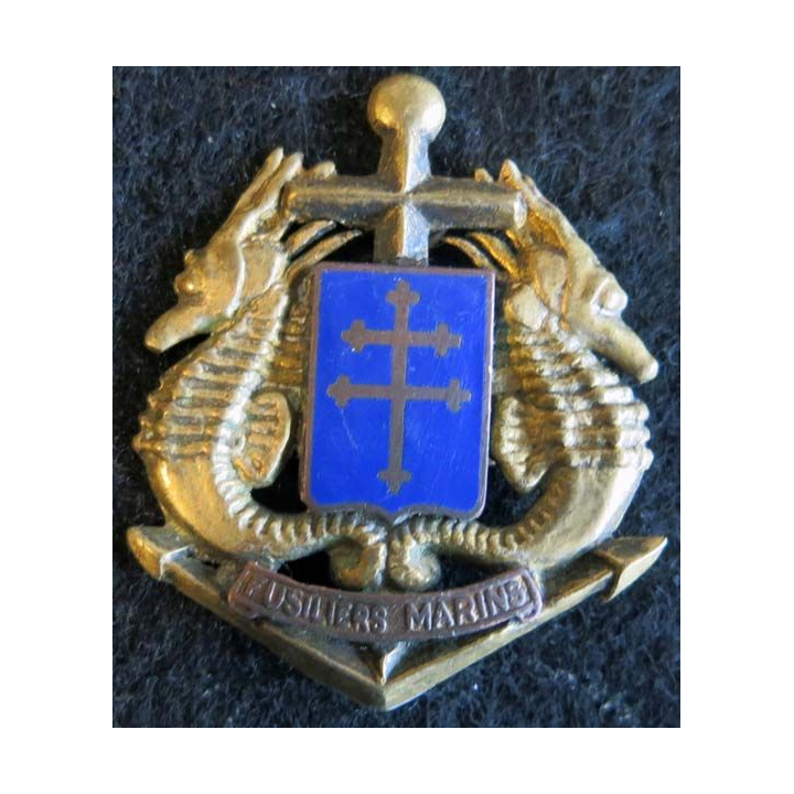 RFM 1° D.F.L : insigne métallique du régiment de fusiliers marins 1° D.F.L. en émail
