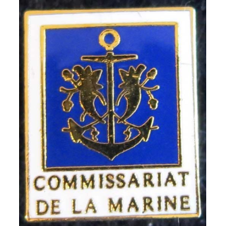 MARINE : pin's métallique du commissariat de la Marine émail dos doré
