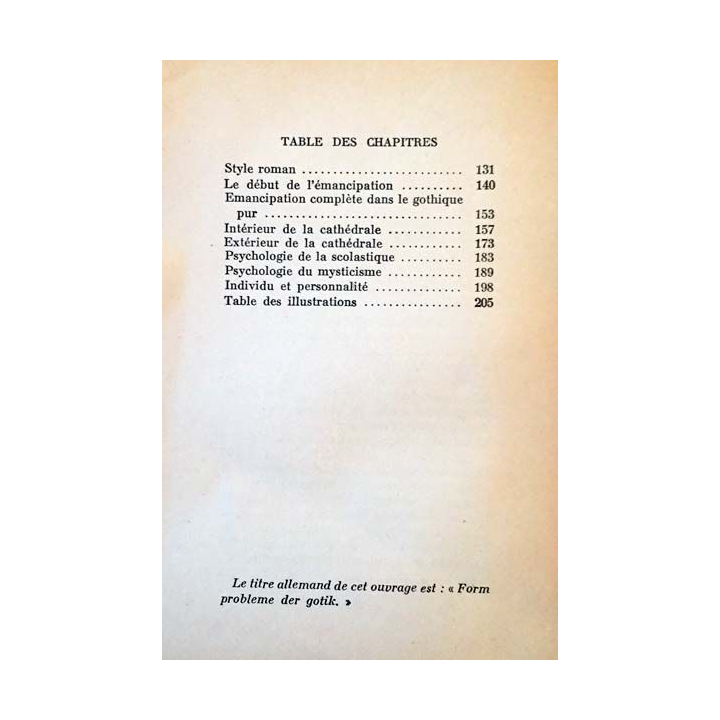 1. L'art Gothique de Wilhelm Worringer aux éditions Gallimard