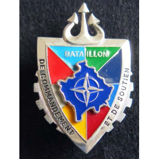 TRAIN : insigne du bataillon de commandement et de soutien  Trident Kosovo Sheli