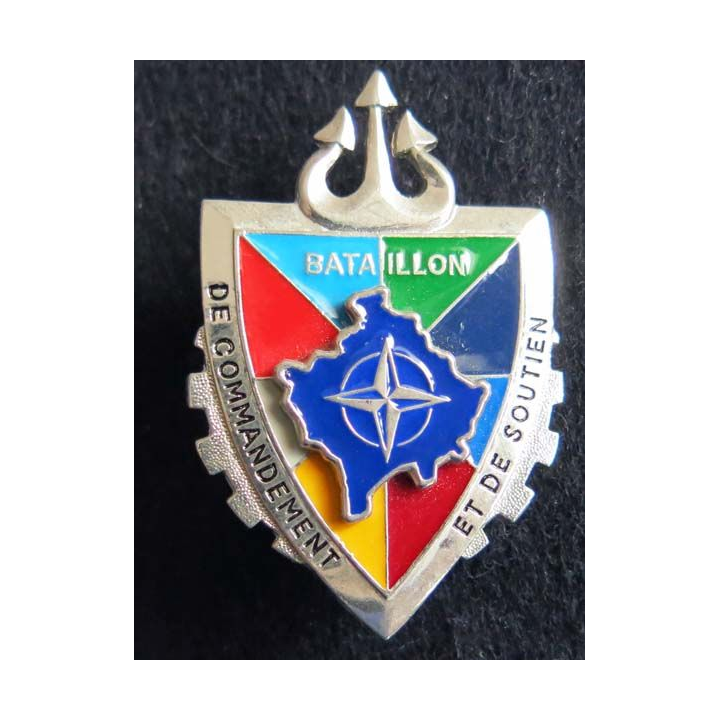 TRAIN : insigne du bataillon de commandement et de soutien  Trident Kosovo Sheli