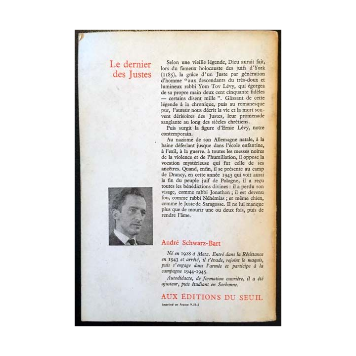 1. Le dernier des Justes de André Schwarz-Bart aux éditions du Seuil