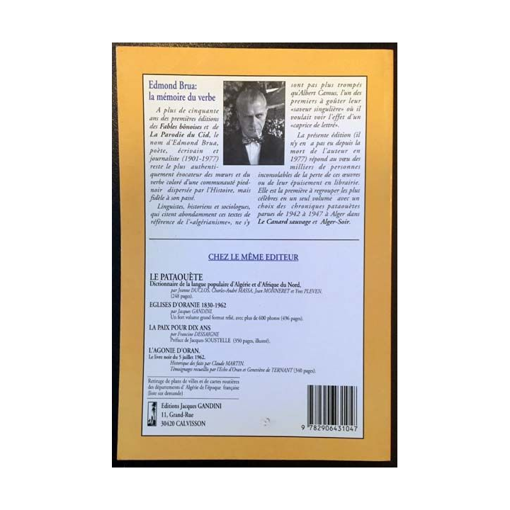 1. Oeuvres soigies - La parodie du Cid de Admond Brua aux éditions J. Gandini