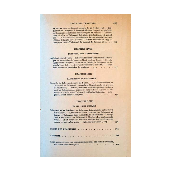 1. Talleyrand (1754-1838) Tome I de G. Lacour-Gayet aux éditions Payot