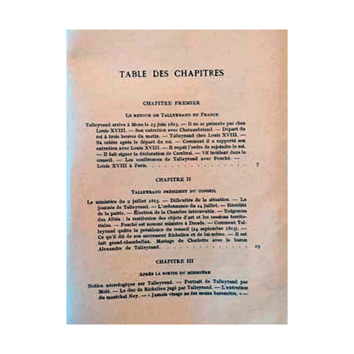 1. Talleyrand (1754-1838) Tome III de G. Lacour-Gayet aux éditions Payot