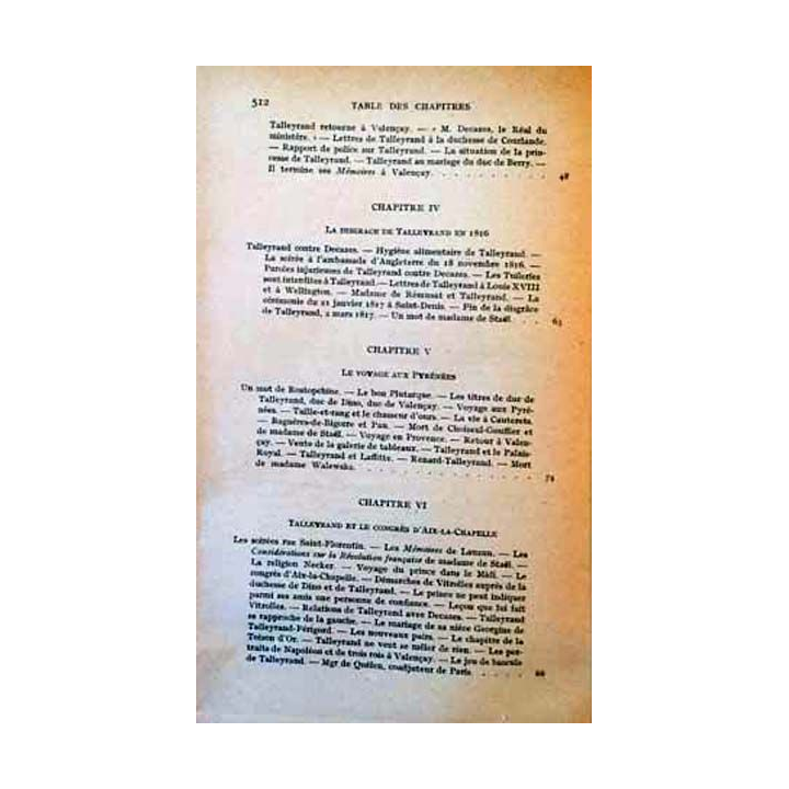 1. Talleyrand (1754-1838) Tome III de G. Lacour-Gayet aux éditions Payot