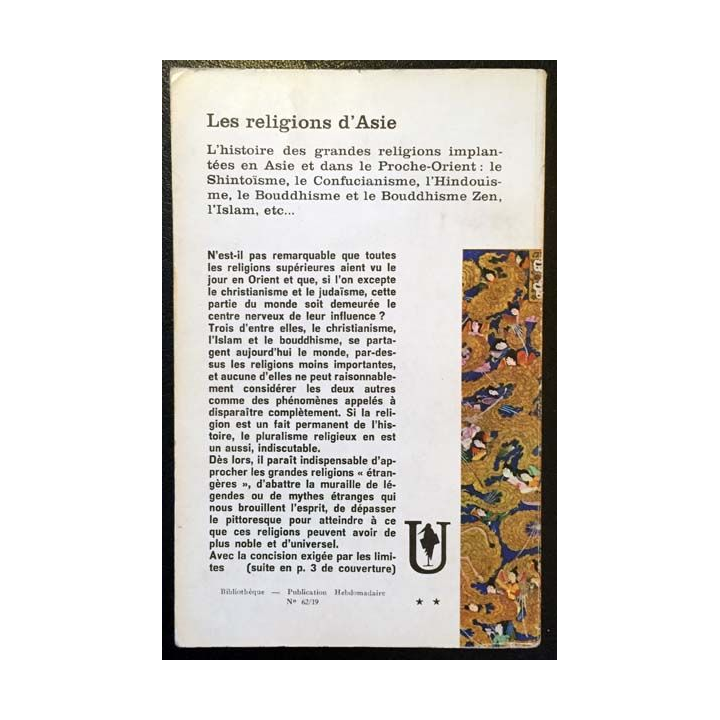 1. Les religions d'Asie de l'Islam au Bouddhisme Zen de Th. Van Baaren aux éditions Marabout