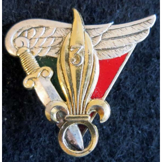 3° Bataillon étranger de parachutistes Drago Paris déposé argenté en émail