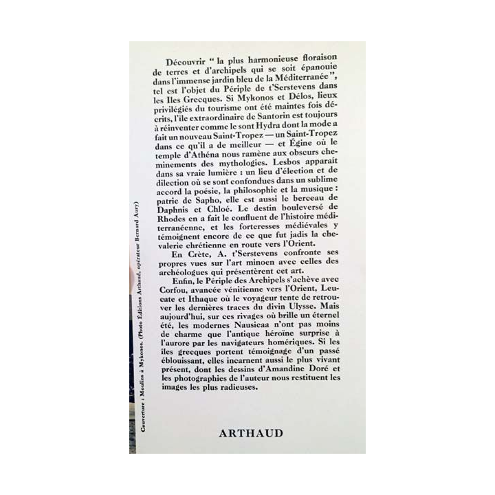 1. Le périple des archipels grecs de A. t'Serstevens aux éditions Arthaud