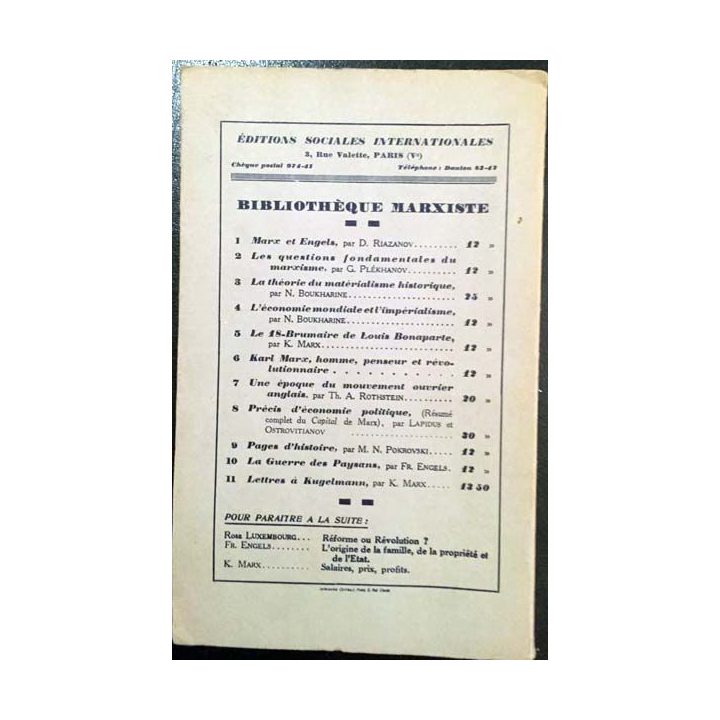1. La maladie infantile du communisme essai de vulgarisation de la stratégie et de la tactique marxistes de V. I. Lénine