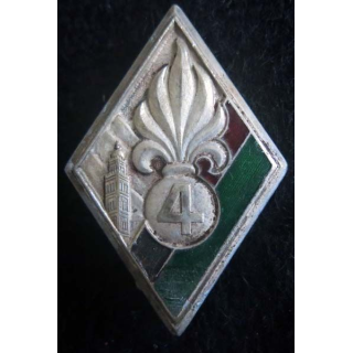 4° Régiment étranger d'infanterie Drago Romainville argenté éclat d'émail partie rouge 