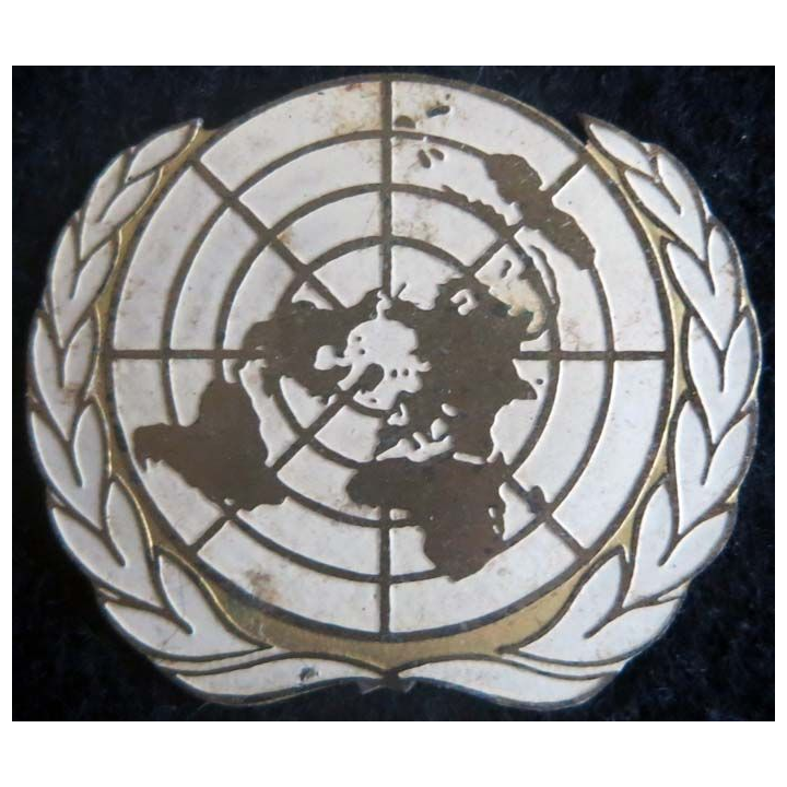 ONU: insigne métallique peinte de béret bombé de l'ONU