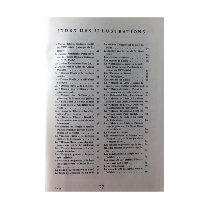 1. Le palatin n°45 de P. Romanelli aux éditions Istituto poligrafico dello stato Libreria Dello Stato