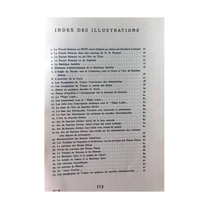 1. Le forum Romain n°44 de Pietro Romanelli aux éditions Istituto poligrafico dello stato Libreria Dello Stato