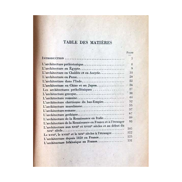1. Que sais je ? Histoire de l'architecture de Jean-Charles Moreux aux éditions Presses universitaires de France 1944