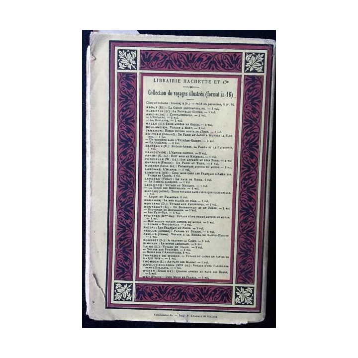 1. A travers l'empire britannique Tome premier du Comte de Hübner aux éditions Librairie Hachette et Cie 1889