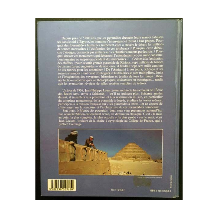 1. Le mystère des pyramide de Jean-Philippe Lauer aux éditions Presses de la Cité