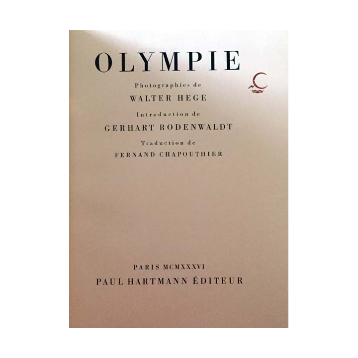 1. Olympie aux éditions Paul Hartmann