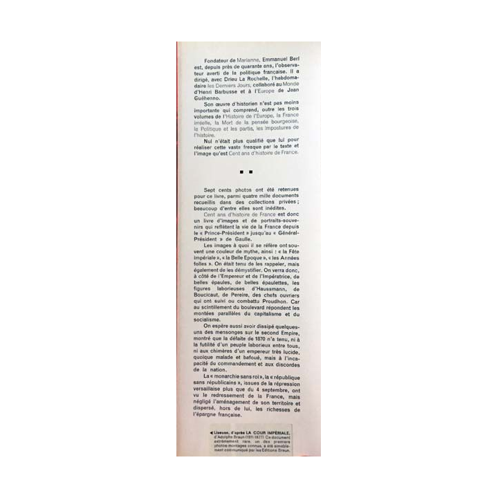 1. Cent ans d'histoire de France de Emmanuel Berl aux éditions Arthaud
