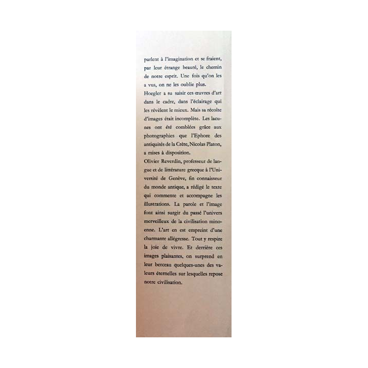 1. La Crète de Olivier Reverdin et Rudolf Hoegler aux éditions La bibliothèque des arts